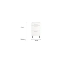 Optifit Schubladenunterschrank Ingvar420 BxTxH 50 x 58,4 x 87 cm anthrazit matt zerlegt KFIN U536-8E+