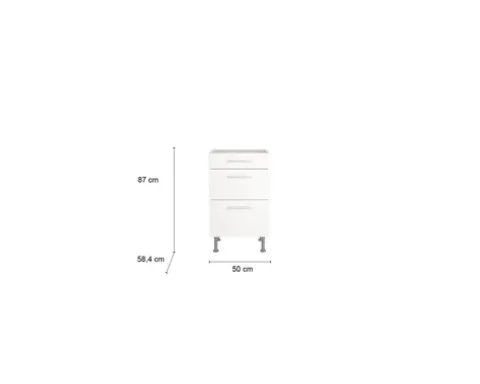 Optifit Schubladenunterschrank Ingvar420 BxTxH 50 x 58,4 x 87 cm anthrazit matt zerlegt KFIN U536-8E+