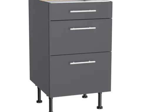 Optifit Schubladenunterschrank Ingvar420 BxTxH 50 x 58,4 x 87 cm anthrazit matt zerlegt KFIN U536-8E+