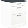 Optifit Schubladenunterschrank Salo214 BxTxH 60 x 60 x 84,8 cm weiß matt zerlegt HWSA U636-7+