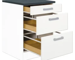 Optifit Schubladenunterschrank Salo214 BxTxH 60 x 60 x 84,8 cm weiß matt zerlegt HWSA U636-7+