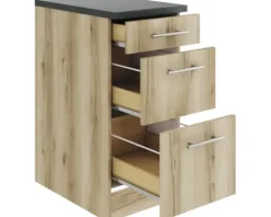 Optifit Schubladenunterschrank Livorno290 BxTxH 40 x 60 x 84,8 cm wildeiche matt strukturiert zerlegt KULI U436-9+