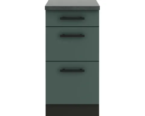Optifit Schubladenunterschrank Verona405 BxTxH 40 x 60 x 84,8 cm grün matt zerlegt KUVE U436-9+