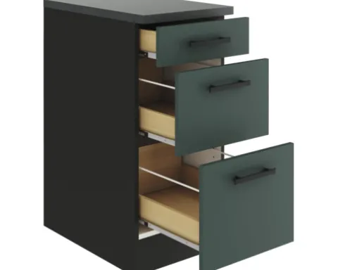 Optifit Schubladenunterschrank Verona405 BxTxH 40 x 60 x 84,8 cm grün matt zerlegt KUVE U436-9+