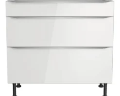 Optifit Schubladenunterschrank Arvid986 BxTxH 90 x 58,4 x 87 cm weiß glänzend zerlegt KFAV U936-8E+