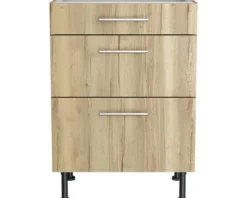 Optifit Schubladenunterschrank Erik290 BxTxH 60 x 58,4 x 87 cm wildeiche strukturiert matt zerlegt KFER U636-8E+