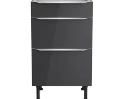 Optifit Schubladenunterschrank Linus984 BxTxH 50 x 58,4 x 87 cm anthrazit glänzend zerlegt KFLI U536-8E+