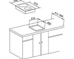 Optifit Singleküche mit Geräten Dakar286 150 cm weiß glänzend zerlegt Variante reversibel KPDK 1532D-9+