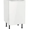 Optifit Spülenschrank Arvid986 BxTxH 50 x 58,4 x 87 cm weiß glänzend zerlegt Anschlag reversibel KFAV SPL506-8+