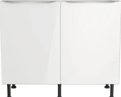 Optifit Spülenschrank Arvid986 BxTxH 100 x 58,4 x 87 cm weiß glänzend zerlegt KFAV SPL106-8+