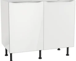 Optifit Spülenschrank Arvid986 BxTxH 100 x 58,4 x 87 cm weiß glänzend zerlegt KFAV SPL106-8+