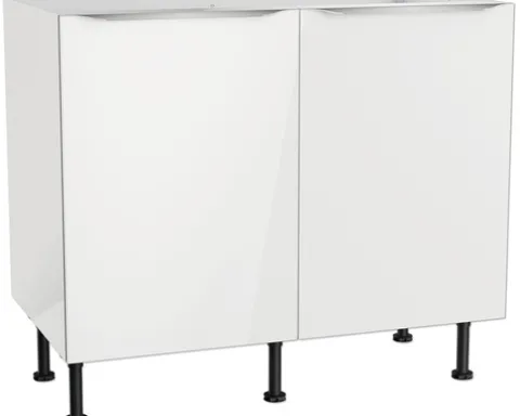 Optifit Spülenschrank Arvid986 BxTxH 100 x 58,4 x 87 cm weiß glänzend zerlegt KFAV SPL106-8+
