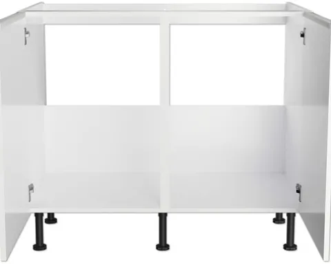 Optifit Spülenschrank Arvid986 BxTxH 100 x 58,4 x 87 cm weiß glänzend zerlegt KFAV SPL106-8+