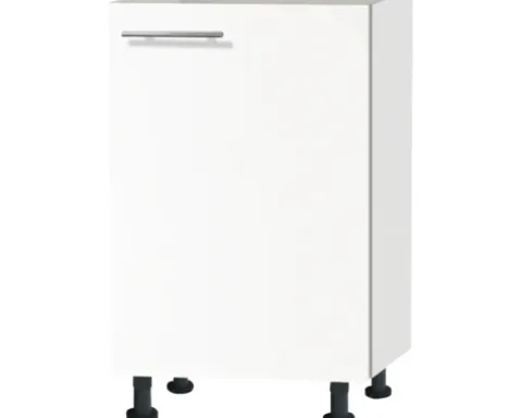 Optifit Spülenschrank Bengt932 BxTxH 50 x 58,4 x 87 cm weiß matt zerlegt Anschlag reversibel KFBE SPL506-8+
