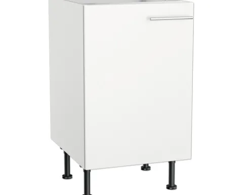 Optifit Spülenschrank Bengt932 BxTxH 50 x 58,4 x 87 cm weiß matt zerlegt Anschlag reversibel KFBE SPL506-8+