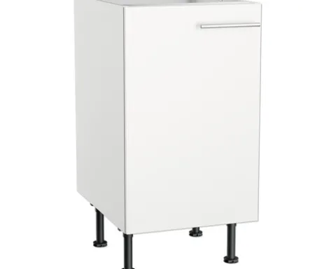 Optifit Spülenschrank Bengt932 BxTxH 45 x 58,4 x 87 cm weiß matt zerlegt Anschlag reversibel KFBE SPL456-8+