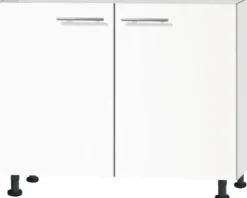 Optifit Spülenschrank Bengt932 BxTxH 100 x 58,4 x 87 cm weiß matt zerlegt Anschlag reversibel KFBE SPL106-8+