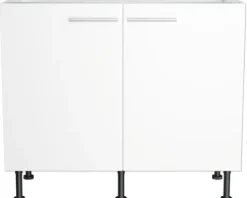 Optifit Spülenschrank Bengt932 BxTxH 100 x 58,4 x 87 cm weiß matt zerlegt Anschlag reversibel KFBE SPL106-8+