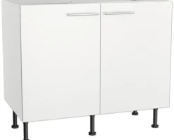 Optifit Spülenschrank Bengt932 BxTxH 100 x 58,4 x 87 cm weiß matt zerlegt Anschlag reversibel KFBE SPL106-8+