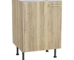 Optifit Spülenschrank Erik290 BxTxH 60 x 58,4 x 87 cm wildeiche strukturiert matt zerlegt Anschlag reversibel KFER SPL606-8+