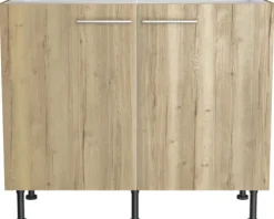 Optifit Spülenschrank Erik290 BxTxH 100 x 58,4 x 87 cm wildeiche strukturiert matt zerlegt KFER SPL106-8+