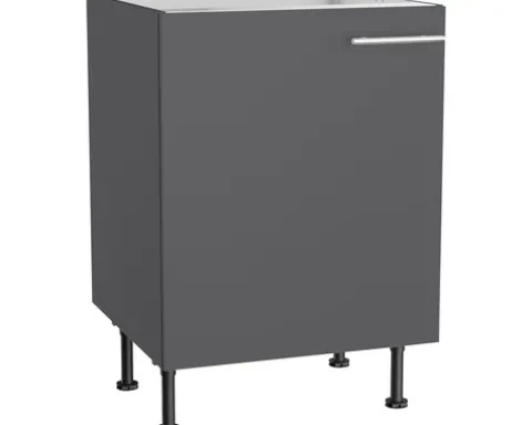 Optifit Spülenschrank Ingvar420 BxTxH 60 x 58,4 x 87 cm anthrazit matt zerlegt Anschlag reversibel KFIN SPL606-8+