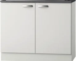 Optifit Spülenschrank inkl Spüle Lagos286 BxTxH 100 x 60 x 84,8 cm weiß glänzend zerlegt Anschlag reversibel KULG SAPL106-9+
