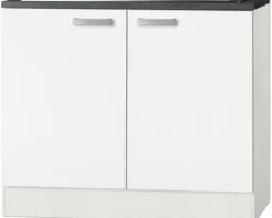 Optifit Spülenschrank inkl Spüle Oslo214 BxTxH 100 x 60 x 84,8 cm weiß matt zerlegt KUOS SAPL106-9+