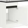 Optifit Spülenschrank inkl Spüle Geschirrspülerblende für teilintegrierten Geschirrspüler Geschirrspülerblende inkl Sockelleiste und Arbeitsplatte Luca932 BxTxH 50 x 60 x 88 cm weiß matt zerlegt Anschlag reversibel KLLU SPT506-0+