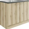 Optifit Spülenschrank inkl Spüle Livorno290 BxTxH 100 x 60 x 84,8 cm wildeiche matt strukturiert zerlegt KULI SAPL106-9+