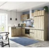 Optifit Spülenschrank inkl Spüle Geschirrspülerblende für teilintegrierten Geschirrspüler Geschirrspülerblende inkl Sockelleiste und Arbeitsplatte Kaya290 BxTxH 50 x 60 x 88 cm wildeiche strukturiert matt zerlegt Anschlag reversibel KLKA SPT506-0+