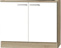 Optifit Spülenschrank inkl Spüle Zamora214 BxTxH 100 x 60 x 84,8 cm weiß matt zerlegt Anschlag reversibel KUZM SAPL106-9+