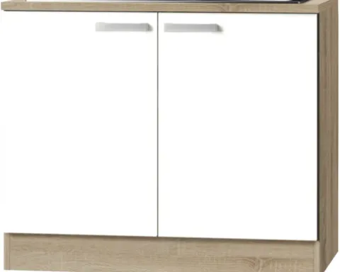 Optifit Spülenschrank inkl Spüle Zamora214 BxTxH 100 x 60 x 84,8 cm weiß matt zerlegt Anschlag reversibel KUZM SAPL106-9+