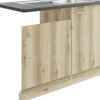 Optifit Spülenschrank inkl Spüle Geschirrspülerblende für teilintegrierten Geschirrspüler Livorno290 BxTxH 110 x 60 x 84,8 cm wildeiche matt strukturiert zerlegt Anschlag reversibel KULI SAPLT11-9+
