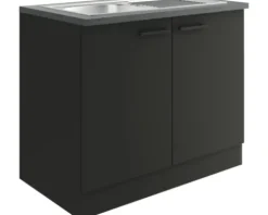 Optifit Spülenschrank inkl Spüle Madrid420 BxTxH 100 x 60 x 84,8 cm anthrazit matt zerlegt KUMA SAPL106-9+
