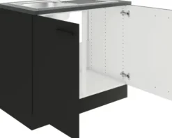 Optifit Spülenschrank inkl Spüle Madrid420 BxTxH 100 x 60 x 84,8 cm anthrazit matt zerlegt KUMA SAPL106-9+