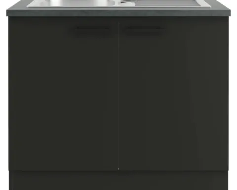 Optifit Spülenschrank inkl Spüle Madrid420 BxTxH 100 x 60 x 84,8 cm anthrazit matt zerlegt KUMA SAPL106-9+