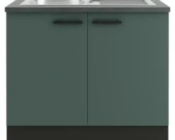 Optifit Spülenschrank inkl Spüle Verona405 BxTxH 100 x 60 x 84,8 cm grün matt zerlegt KUVE SAPL106-9+