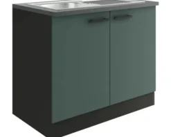 Optifit Spülenschrank inkl Spüle Verona405 BxTxH 100 x 60 x 84,8 cm grün matt zerlegt KUVE SAPL106-9+