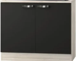 Optifit Spülenschrank inkl Spüle Faro220 BxTxH 100 x 60 x 84,8 cm anthrazit matt zerlegt Anschlag reversibel KUFR SAPL106-9+