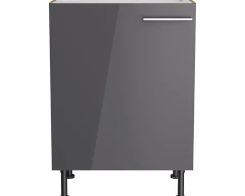 Optifit Spülenschrank Jonte984 BxTxH 60 x 58,4 x 87 cm anthrazit glänzend zerlegt Anschlag reversibel KFJO SPL606-8+