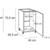 Optifit Spülenschrank Jonte984 BxTxH 45 x 58,4 x 87 cm anthrazit glänzend zerlegt Anschlag reversibel KFJO SPL456-8+