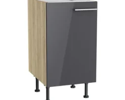 Optifit Spülenschrank Jonte984 BxTxH 45 x 58,4 x 87 cm anthrazit glänzend zerlegt Anschlag reversibel KFJO SPL456-8+