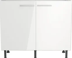 Optifit Spülenschrank Rurik986 BxTxH 100 x 58,4 x 87 cm weiß glänzend zerlegt KFRU SPL106-8+