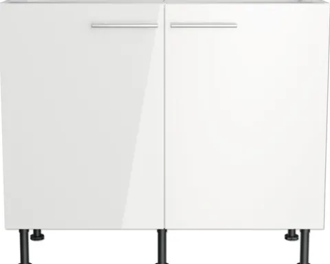 Optifit Spülenschrank Rurik986 BxTxH 100 x 58,4 x 87 cm weiß glänzend zerlegt KFRU SPL106-8+
