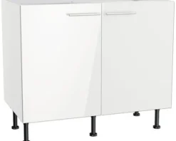 Optifit Spülenschrank Rurik986 BxTxH 100 x 58,4 x 87 cm weiß glänzend zerlegt KFRU SPL106-8+