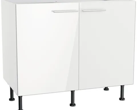 Optifit Spülenschrank Rurik986 BxTxH 100 x 58,4 x 87 cm weiß glänzend zerlegt KFRU SPL106-8+