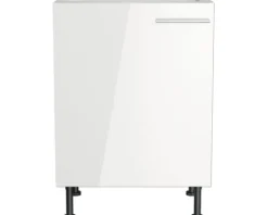Optifit Spülenschrank Rurik986 BxTxH 60 x 58,4 x 87 cm weiß glänzend zerlegt Anschlag reversibel KFRU SPL606-8+