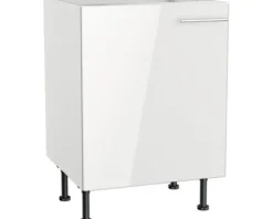 Optifit Spülenschrank Rurik986 BxTxH 60 x 58,4 x 87 cm weiß glänzend zerlegt Anschlag reversibel KFRU SPL606-8+