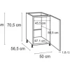 Optifit Spülenschrank Rurik986 BxTxH 50 x 58,4 x 87 cm weiß glänzend zerlegt Anschlag reversibel KFRU SPL506-8+
